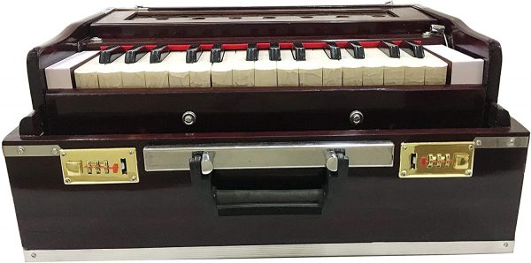 Harmonium, BINA No. 9A, In USA, 7 Stops, 3 1/2 Octaves, Rosewood Color,  Coupler, Special Double Reeds, Bag, Indian Musical Instrument (GSB-BCB)