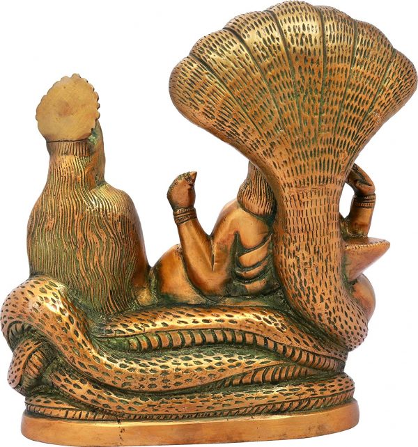 Vishnu with Lakshmi Rest Upon Shesha Naag – Brass Statue | Home Decor ...