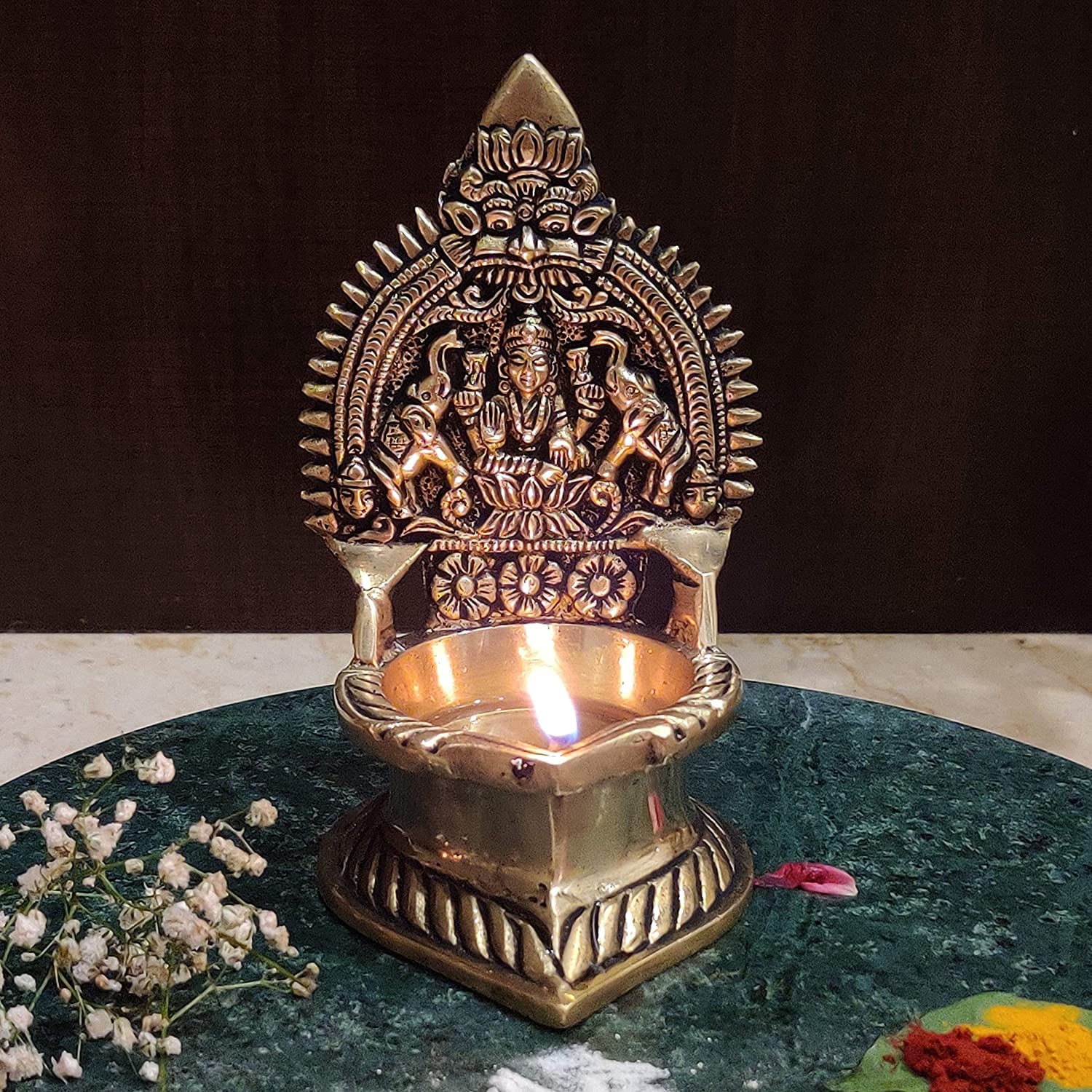 Oil Lamp Pooja Diya Brass Light Puja Decorations Mandir Decoration ...